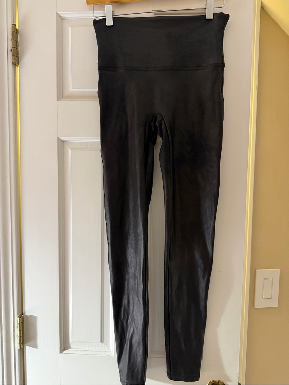 SPANX Black High-Waist Faux-Leather Leggings
